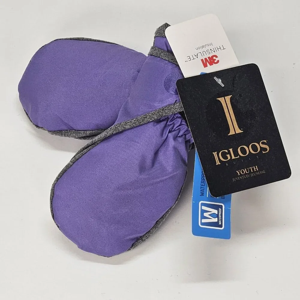 Igloos Infant 12-24 Months Ski Insulated Mittens 3M Thinsulate Waterproof Purple